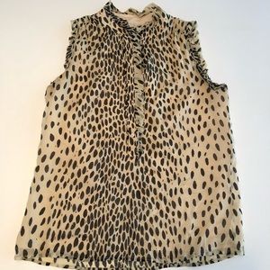 JCrew silk animal print top